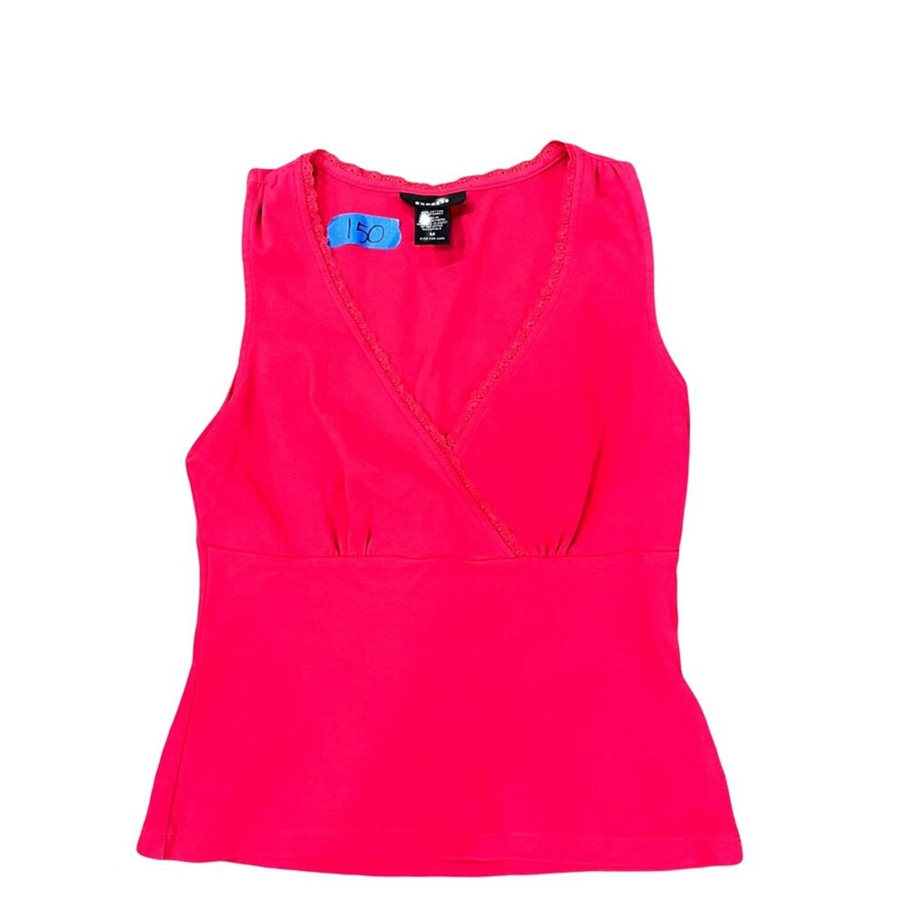 Express Tank Top Hot Pink Lace Trim Empire Waist Vintage Y2K Going Out Medium